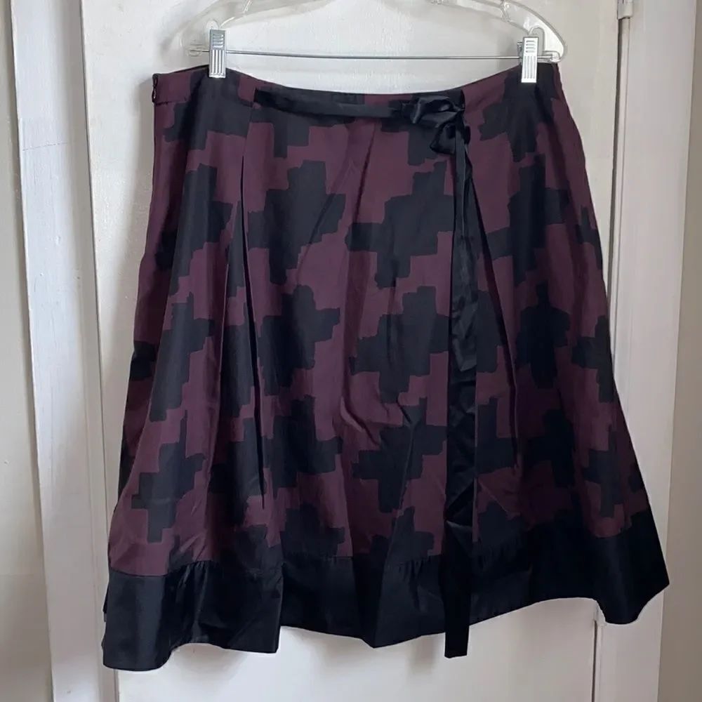HOBBS Purple and Black A-Line Skirt-12